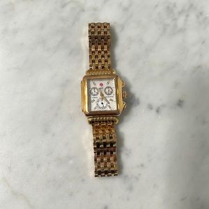 Michele gold deco diamond watch